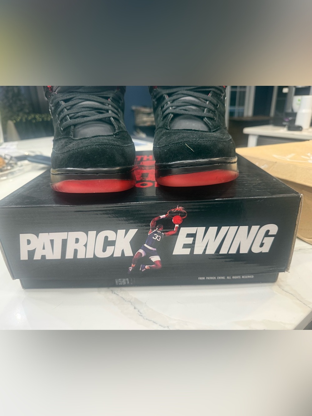Patrick Ewing Athletics “Death Row”  High-Top Bball Shoes - Red & Black Suede - Picture 4 of 16